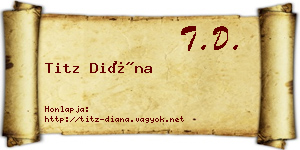 Titz Diána névjegykártya